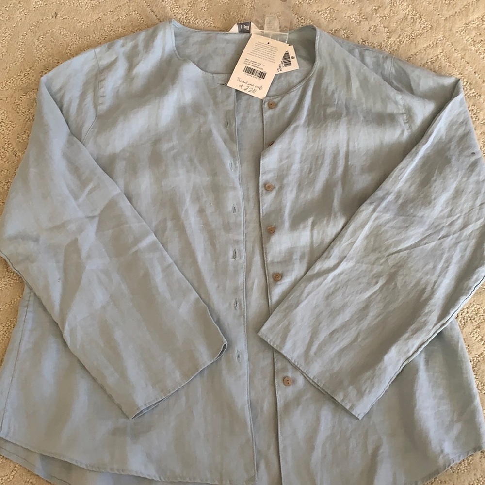 Light blue Jjill linen shirt